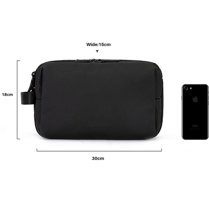 Reisvast Heren Toilettas met Dubbele Ritssluiting en Grote Opbergruimte