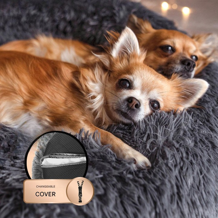 FluffyNest Comfort Hondenbed – Orthopedisch Pluche Ligkussen voor Honden