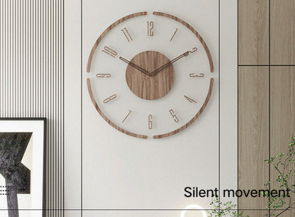 Noordse Stille Houten Wandklok – Minimalistisch Scandinavisch Ontwerp (14 Inch)