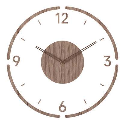 Noordse Stille Houten Wandklok – Minimalistisch Scandinavisch Ontwerp (14 Inch)