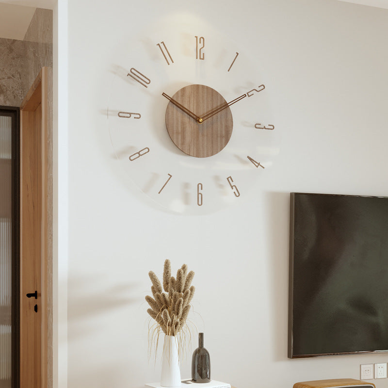 Noordse Stille Houten Wandklok – Minimalistisch Scandinavisch Ontwerp (14 Inch)