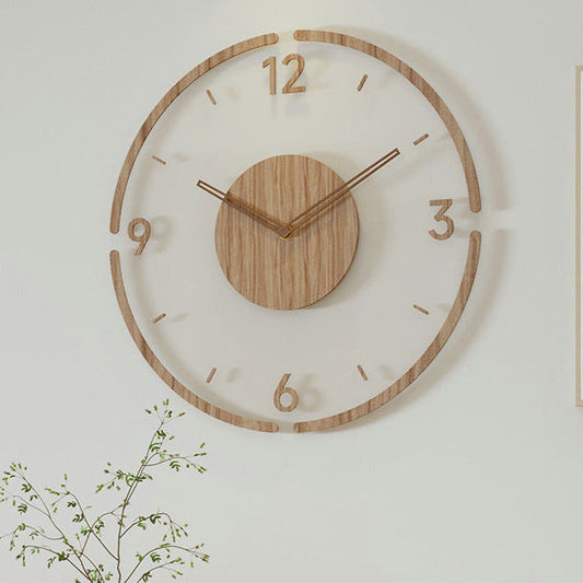 Noordse Stille Houten Wandklok – Minimalistisch Scandinavisch Ontwerp (14 Inch)