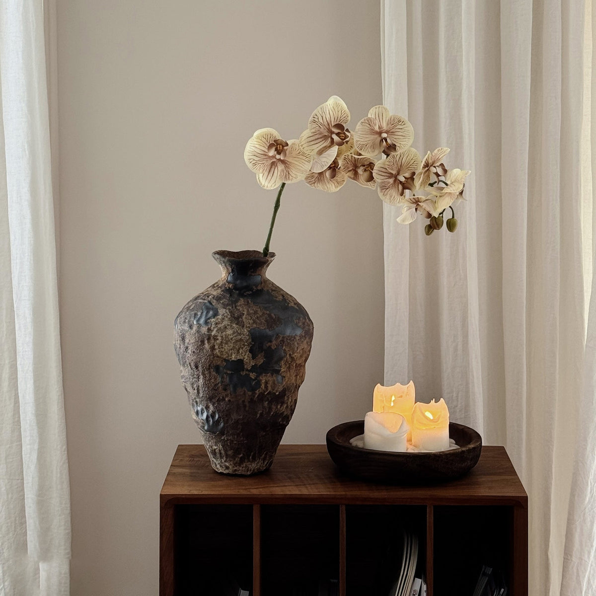 Natuurstenen Textuur Keramische Vaas - Rustieke Decoratie