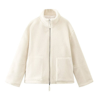Warme Damesfleece Top Zylana – Losvallend Comfort met Staande Kraag