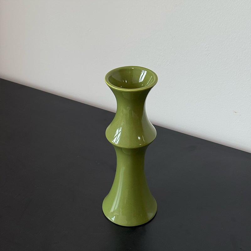Moderne Sculptuur Keramische Vaas met Glanzende Afwerking