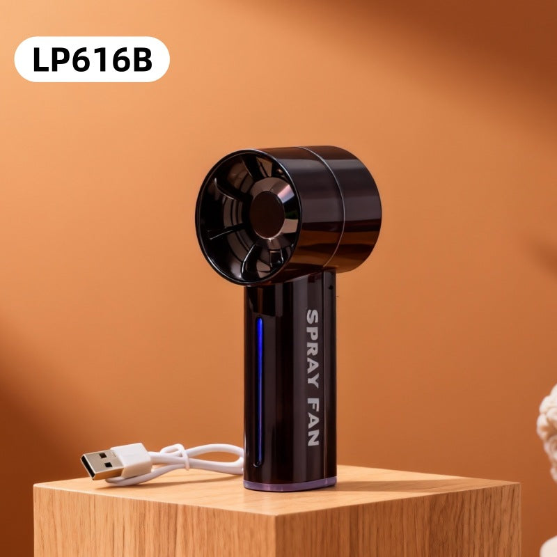 Draagbare USB-sprayventilator met ergonomische handgreep