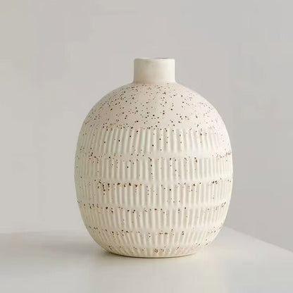 Gestructureerde Keramische Vaas - Modern Decoratief Stuk