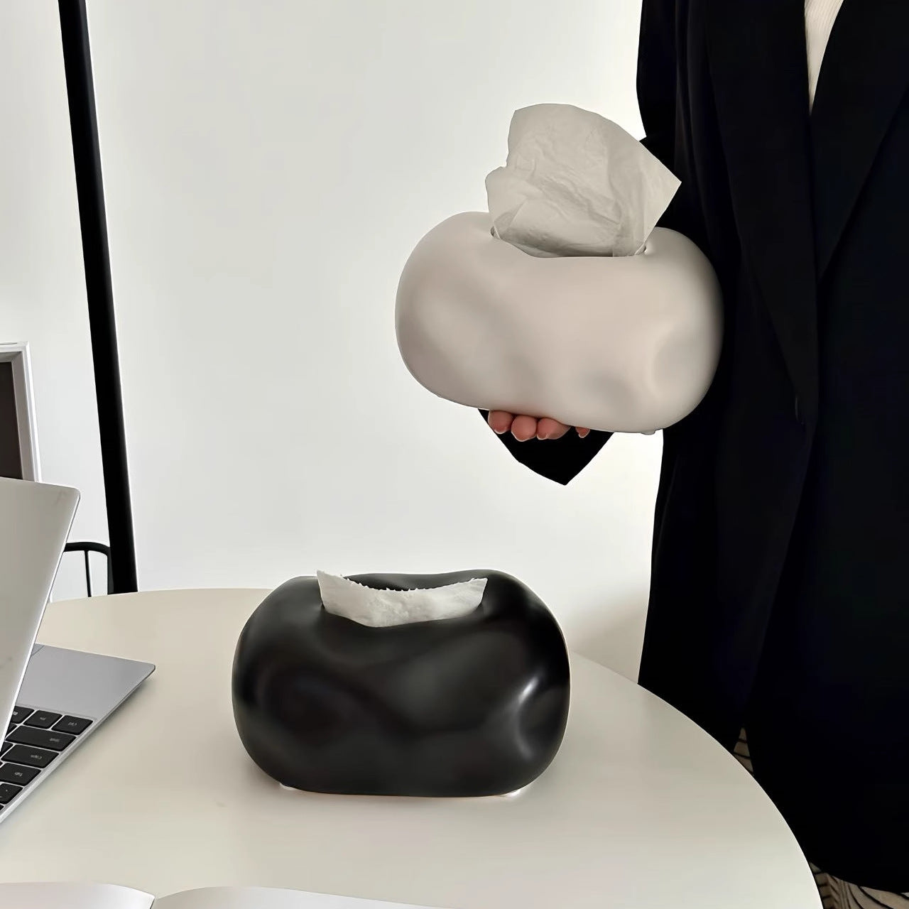 Design Tissuebox Keramiek Wolkvorm Modern en Decoratief