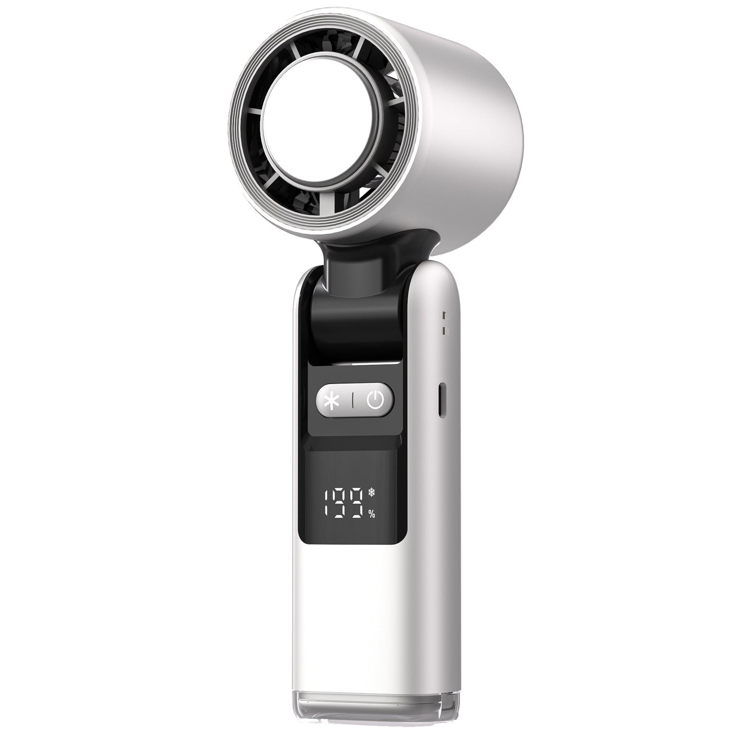 FreshFlow Slimme Handventilator met Digitaal Display en Oplaadbare Batterij