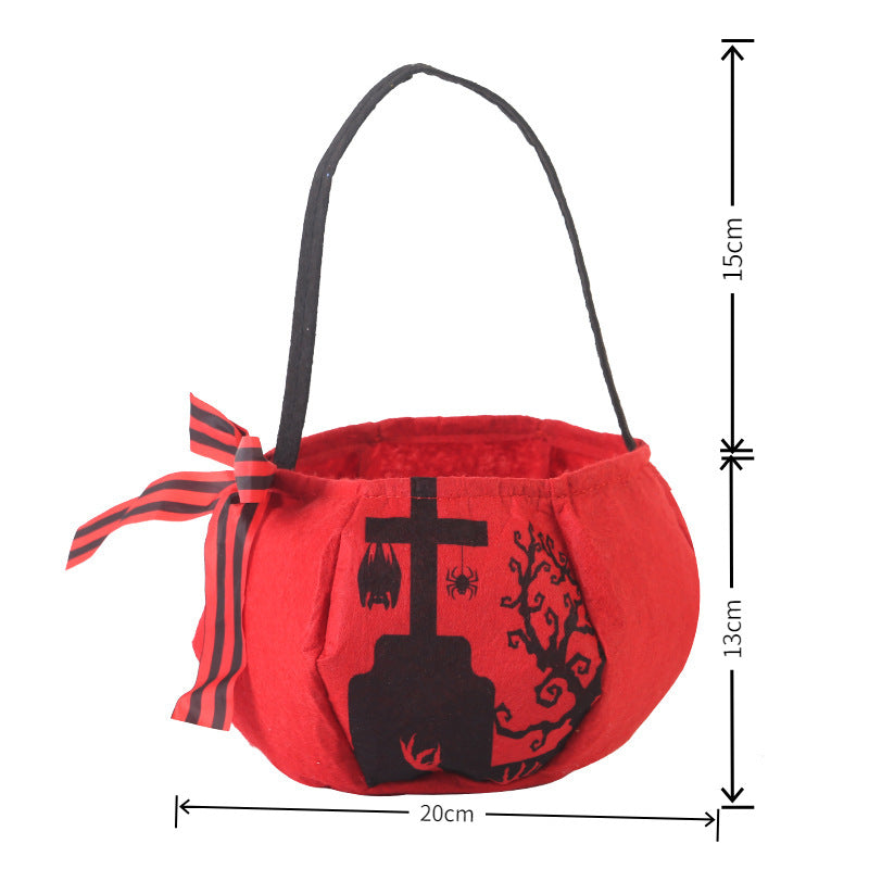 Pluche Halloween Snoepmand met Handvat en Strik