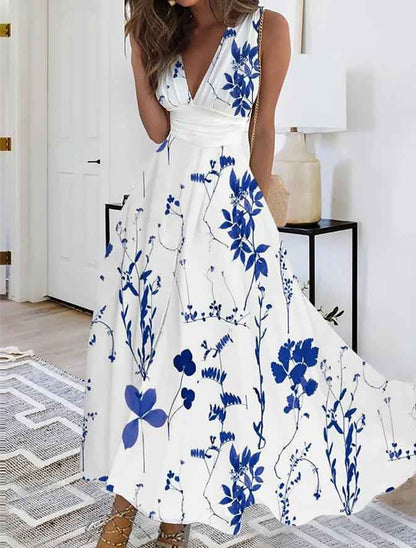 ZomerLuna Bloemen Maxi Jurk