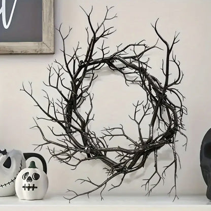 Halloween decoratieve krans gemaakt van kunstmatige takken met een natuurlijke taklook