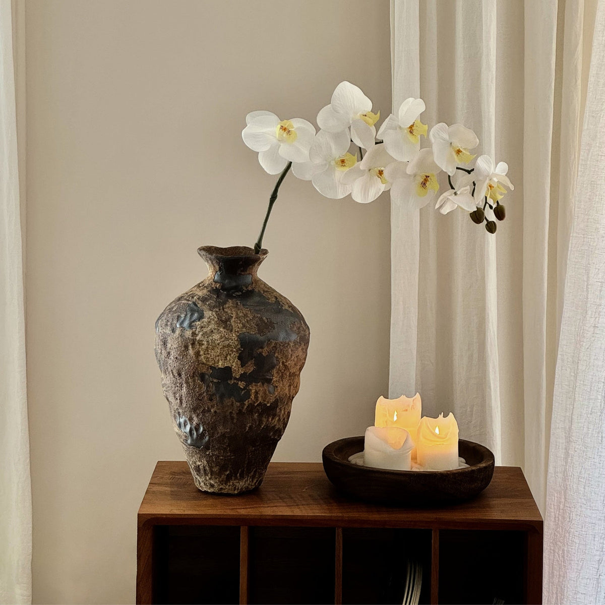 Natuurstenen Textuur Keramische Vaas - Rustieke Decoratie