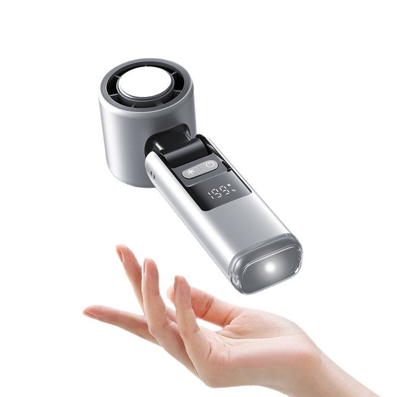 FreshFlow Slimme Handventilator met Digitaal Display en Oplaadbare Batterij