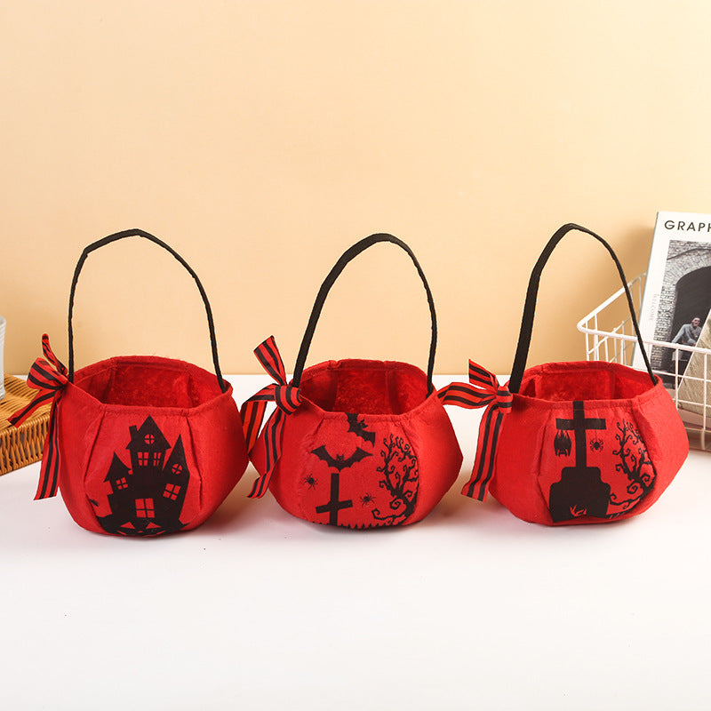 Pluche Halloween Snoepmand met Handvat en Strik