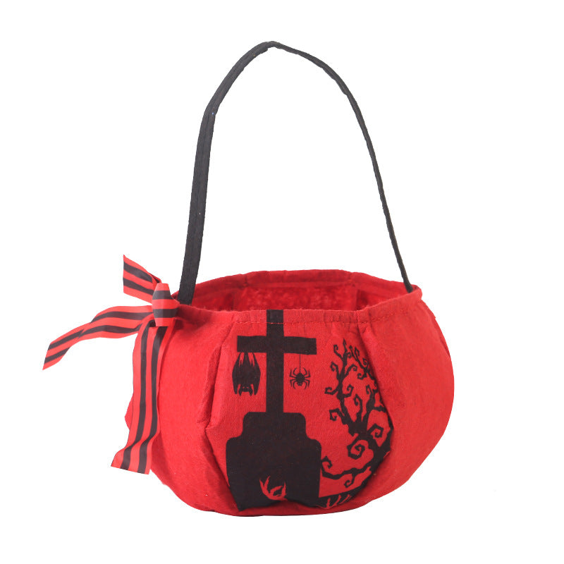 Pluche Halloween Snoepmand met Handvat en Strik