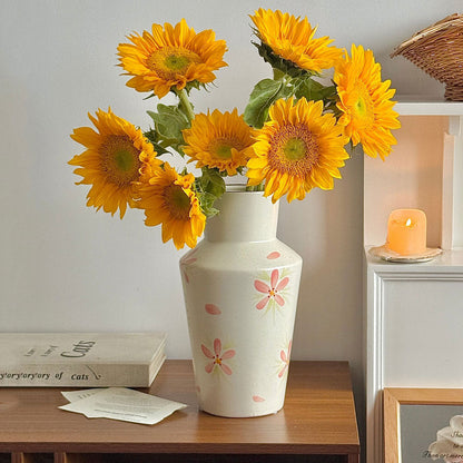 Bloemenvaas met Florale Decoratie - Keramiek