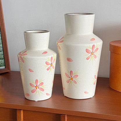 Bloemenvaas met Florale Decoratie - Keramiek