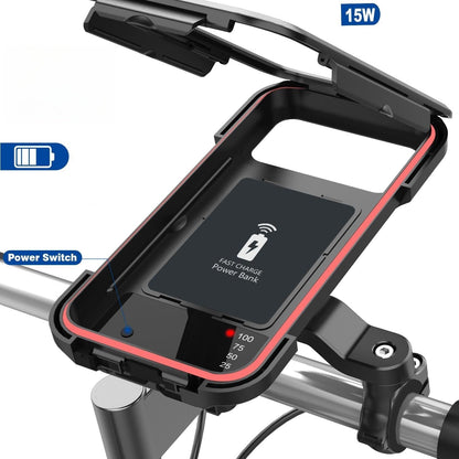 RideCharge Pro – Waterdichte Telefoonhouder met USB- en 15W Draadloos Opladen voor Fiets en E-Bike