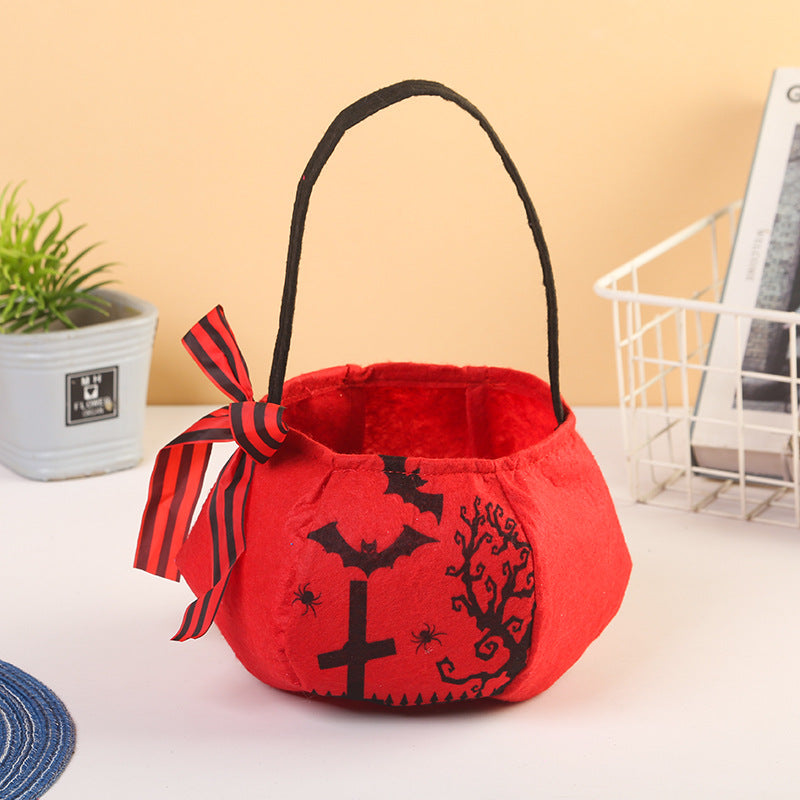 Pluche Halloween Snoepmand met Handvat en Strik