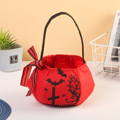 Pluche Halloween Snoepmand met Handvat en Strik