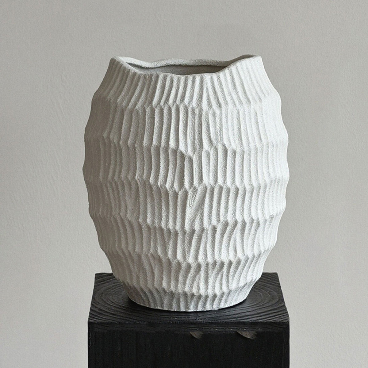 Gestructureerde Keramische Decoratieve Vaas - 19cm
