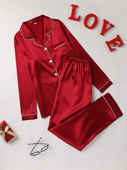 NachtZacht Dames Pyjama Set – Elegante Comfortset voor Ontspanning