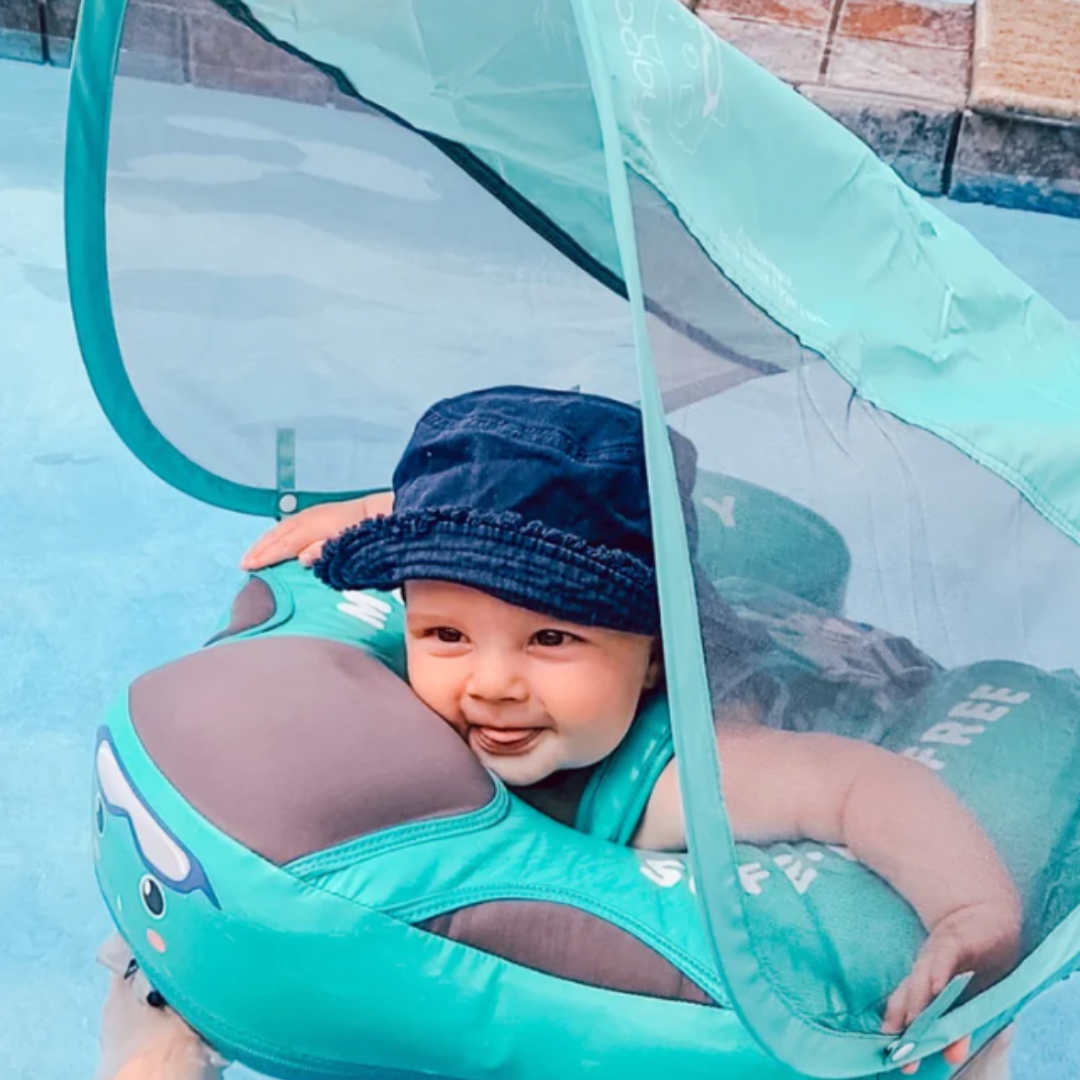 AquaNest Baby Zwemband met UV-Luifel en Veiligheidsharnas