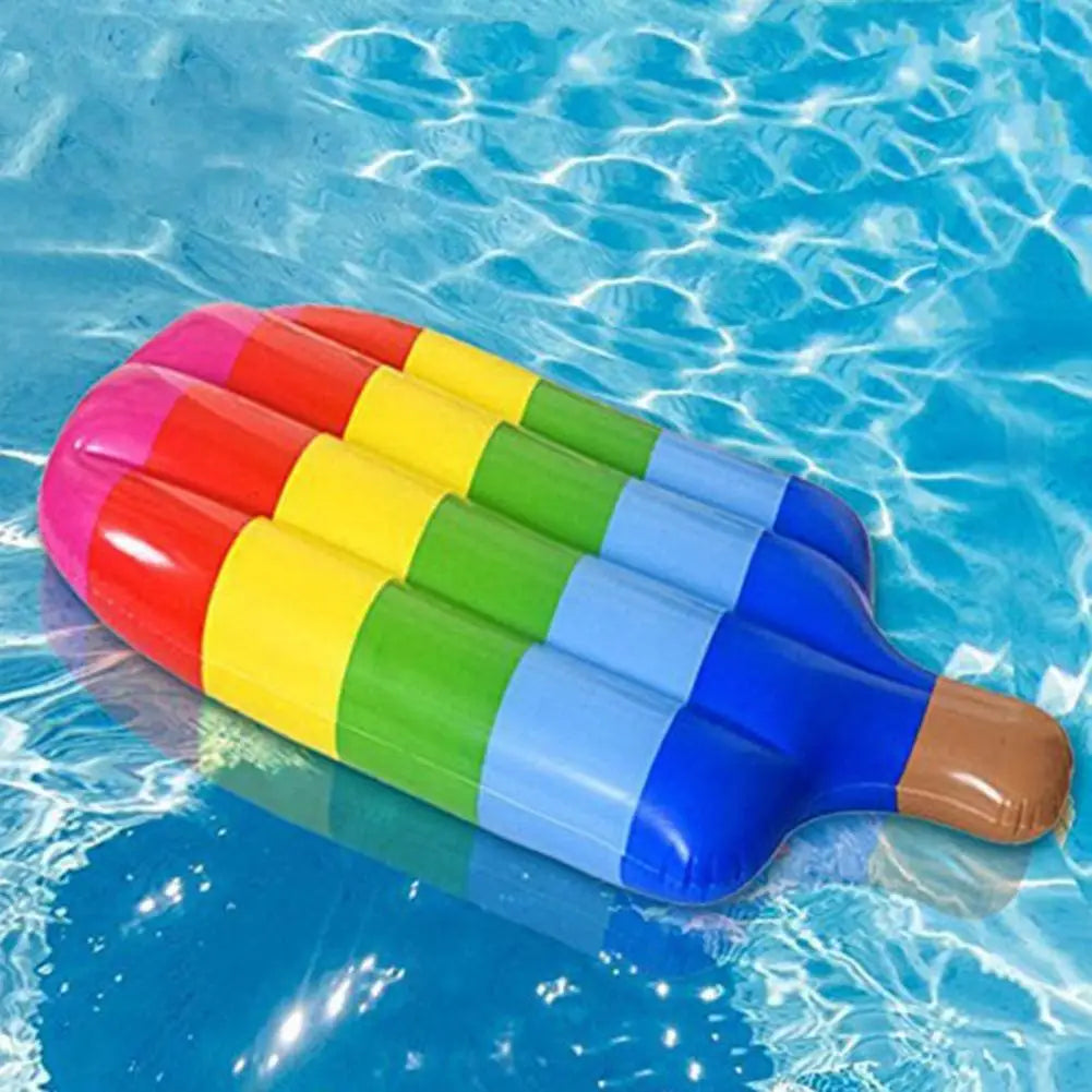 Opblaasbare Zwembad Float in IJsje Vorm – Vrolijke Regenboog Lounge voor het Zwembad