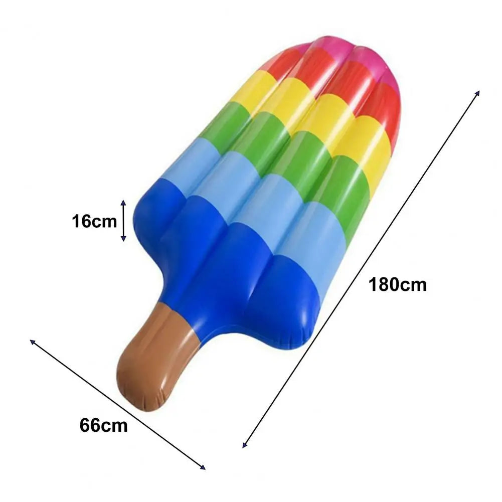 Opblaasbare Zwembad Float in IJsje Vorm – Vrolijke Regenboog Lounge voor het Zwembad