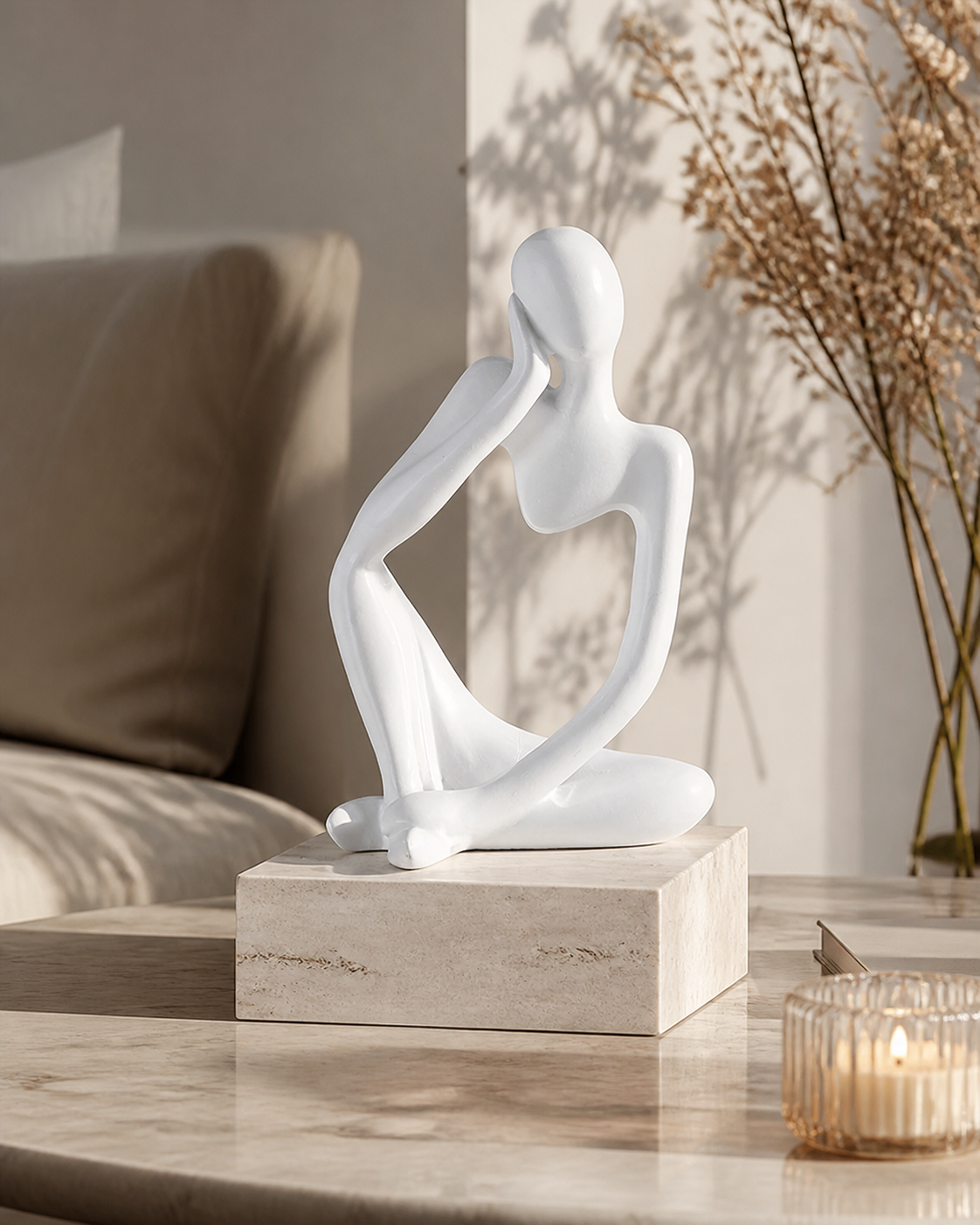 Nadenkend Kunstbeeldje - Abstract Decoratief Accent voor Moderne Interieurs