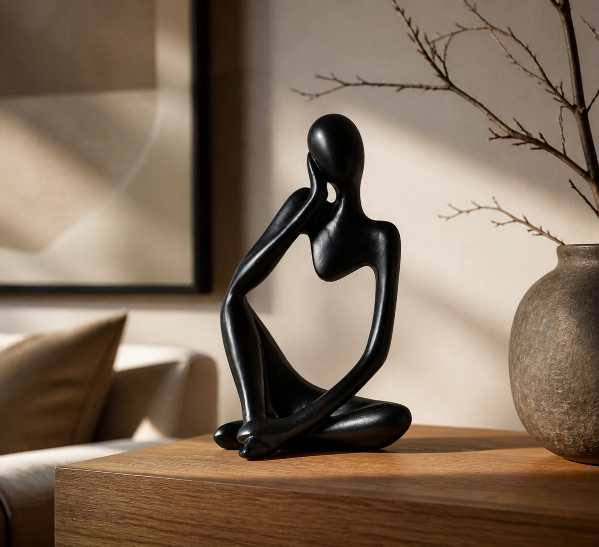 Nadenkend Kunstbeeldje - Abstract Decoratief Accent voor Moderne Interieurs