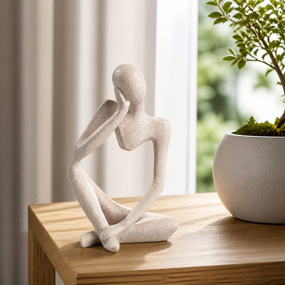 Nadenkend Kunstbeeldje - Abstract Decoratief Accent voor Moderne Interieurs