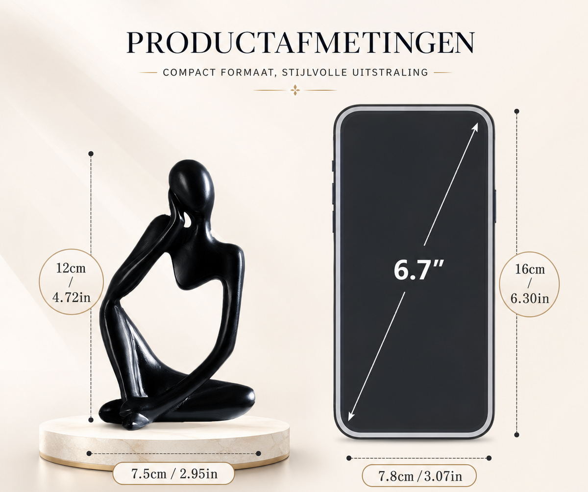 Nadenkend Kunstbeeldje - Abstract Decoratief Accent voor Moderne Interieurs