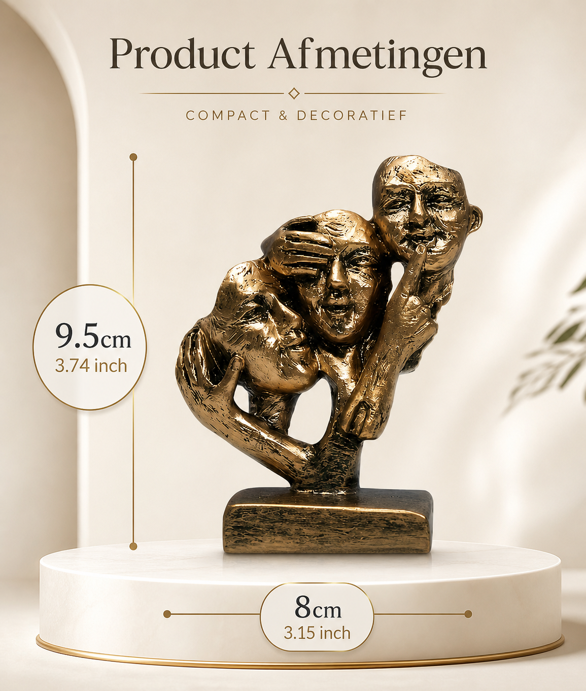 Symbolisch Abstract Decoratiebeeldje met Moderne Kunstzinnige Uitstraling