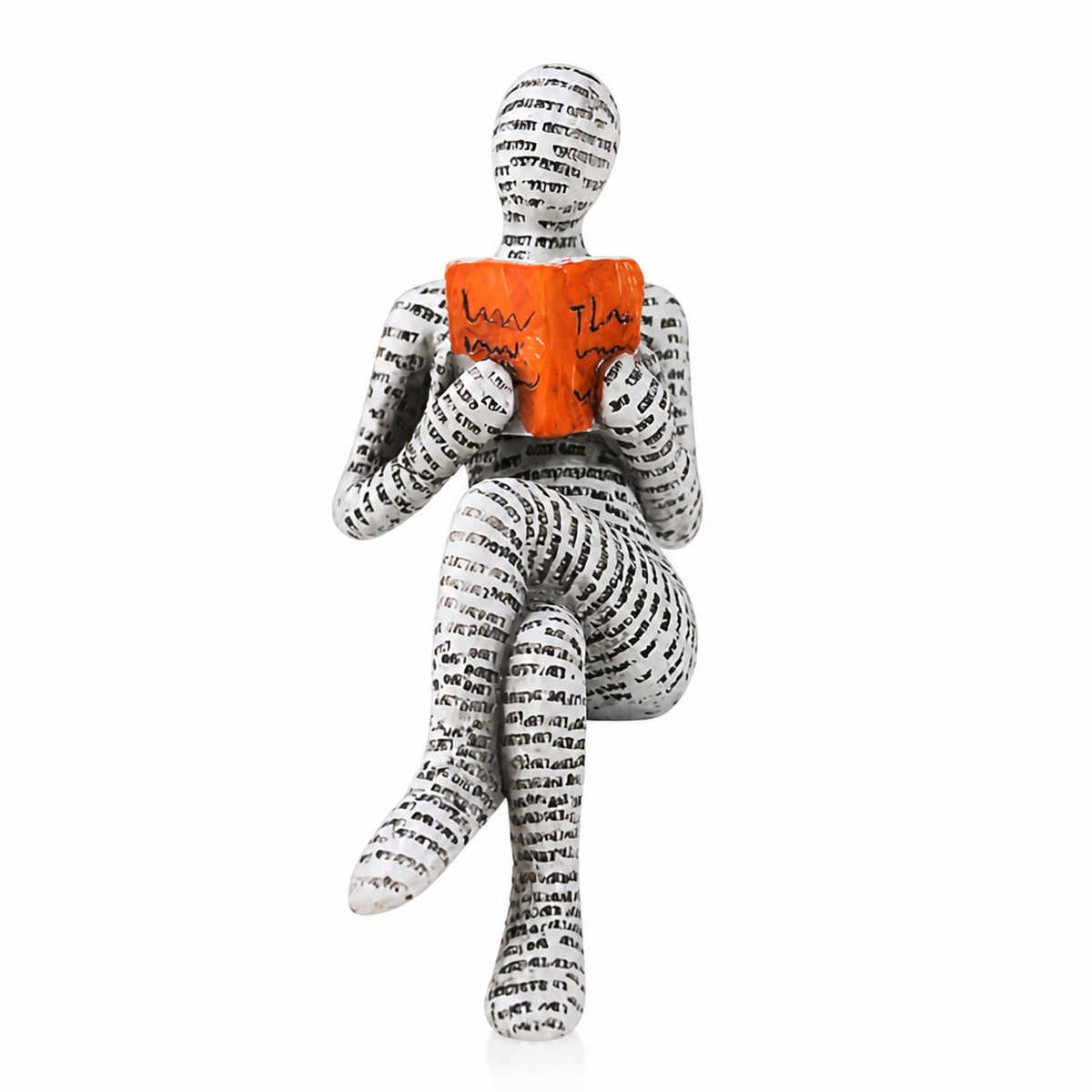 Lezend Vrouwenfiguur Woondecoratie - Rustgevend Kunstwerk voor Boekenliefhebbers