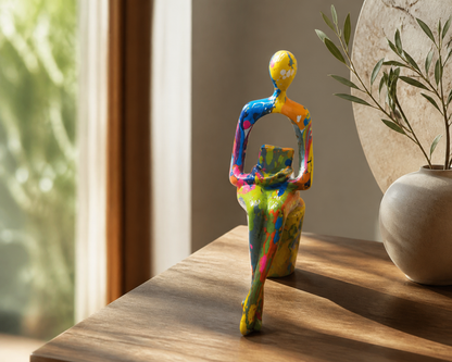 Abstracte Kunstfiguren Set - Moderne Woondecoratie met Kleurrijke Beeldjes