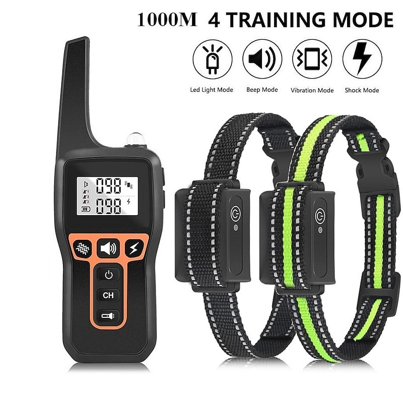 Oplaadbare 1000m Waterdichte Honden Trainingshalsband