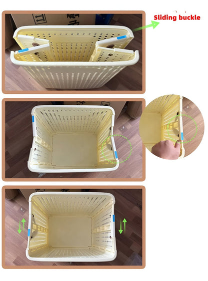 RollEase Opvouwbare Wasmand – Met Wielen, Compact & Duurzaam voor Eenvoudig Transport