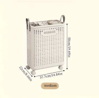 RollEase Opvouwbare Wasmand – Met Wielen, Compact & Duurzaam voor Eenvoudig Transport