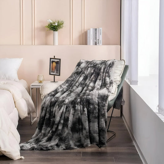 Zachte Velours Winterdeken – Warme Coral Fleece Deken in Batikstijl