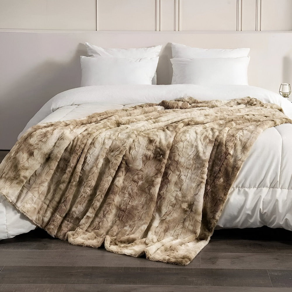Zachte Velours Winterdeken – Warme Coral Fleece Deken in Batikstijl