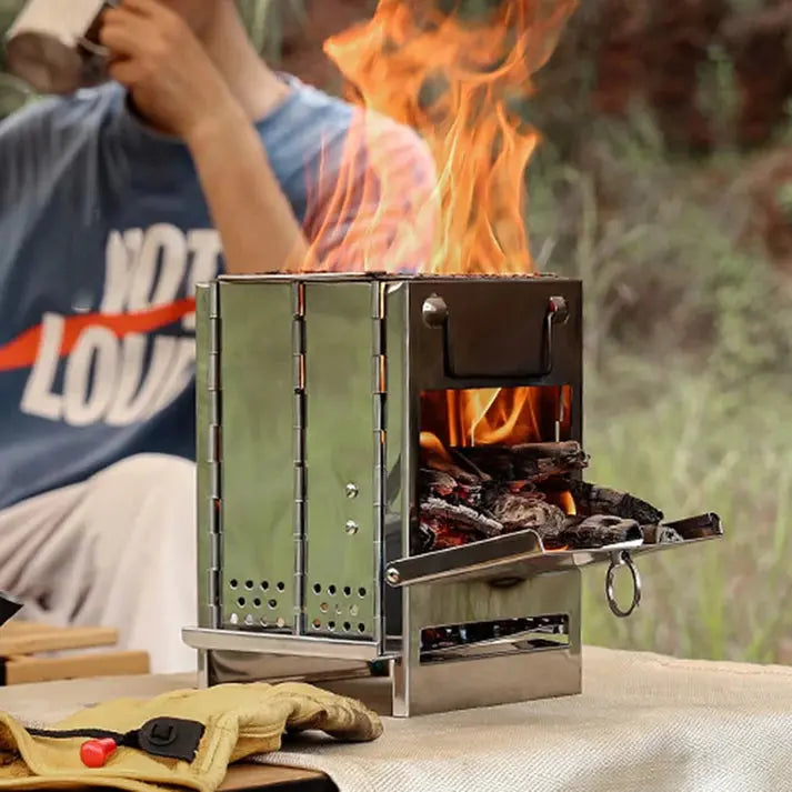 Opvouwbare RVS Houtkachel - TrailFlame