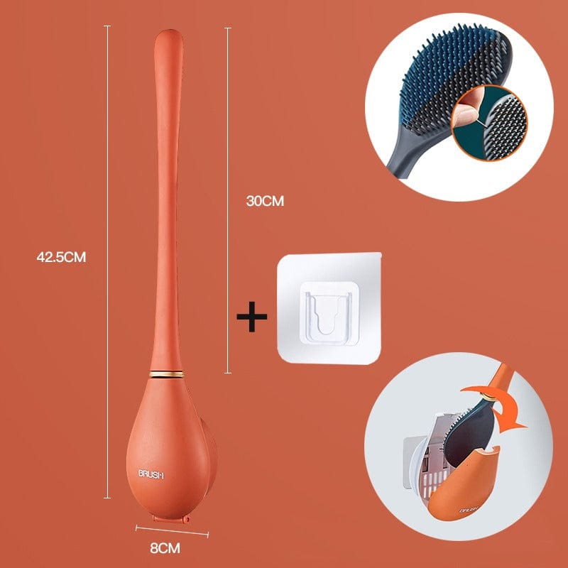 Hygiënische Siliconen Toiletborstel met Wandhouder en Sneldrogend Design