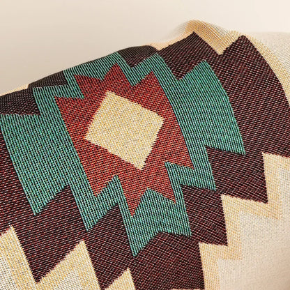 Boho Aztec Oversized Katoenen Deken met Franjes – Omkeerbaar voor Bank & Bed