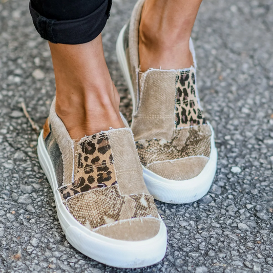 Slip-on Damesneakers met Streetlook en Elastische Inzet – De Ruwe Instapper