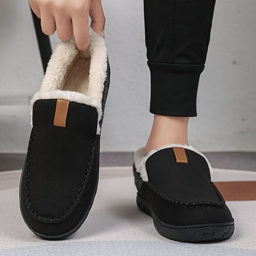 WarmStap Heren Wollen Pantoffels Met Comfortabele Instap en Zachte Voering