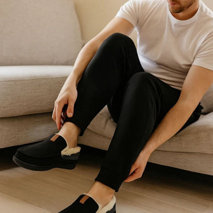 WarmStap Heren Wollen Pantoffels Met Comfortabele Instap en Zachte Voering
