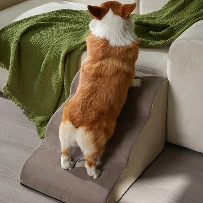 PetComfort Geheugenfoam Honden Trappen – Comfortabel en Veilig voor Kleine, Oude en Gewonde Honden met Antislip Basis en Wasbare Hoes