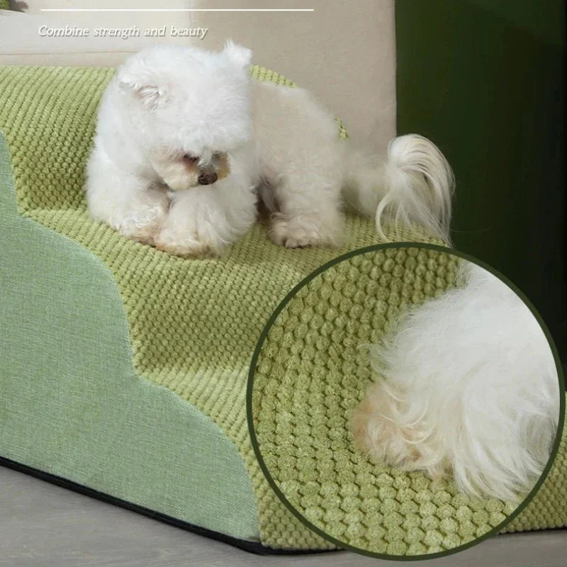 PetComfort Geheugenfoam Honden Trappen – Comfortabel en Veilig voor Kleine, Oude en Gewonde Honden met Antislip Basis en Wasbare Hoes